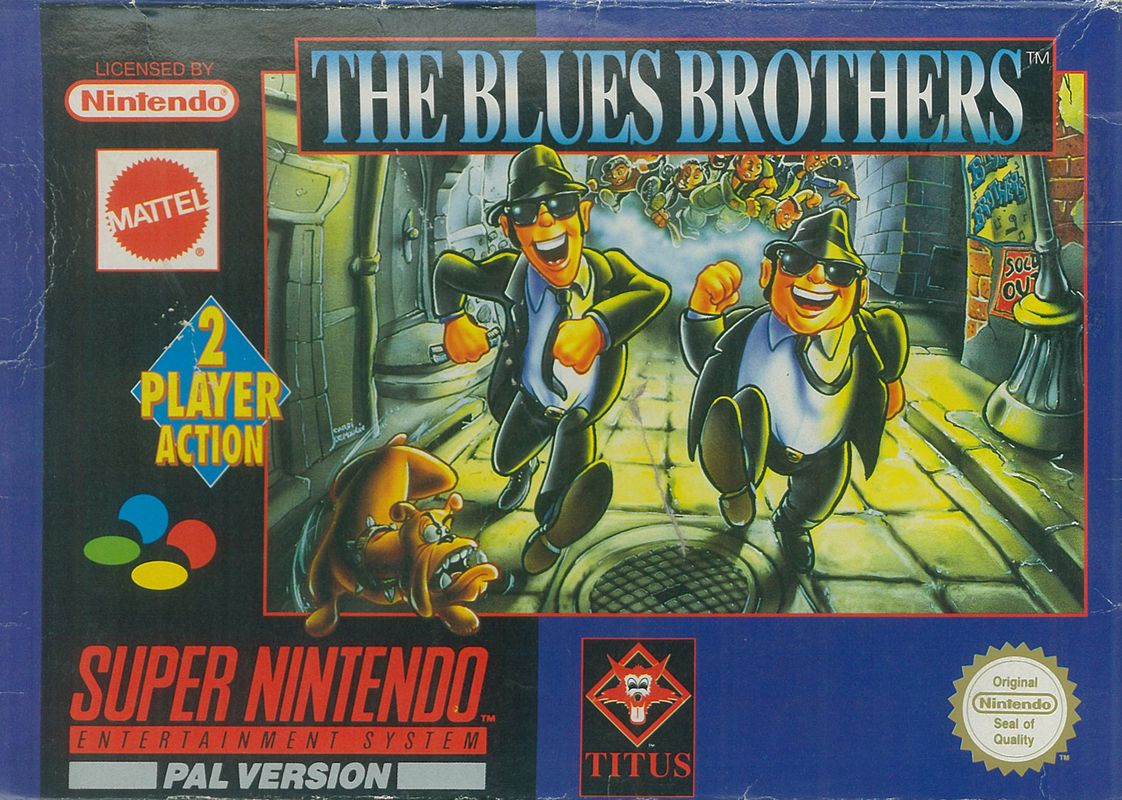 The Blues Brothers box art for Super Famicom